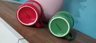 Set 2 tazze Natale rosse e verdi