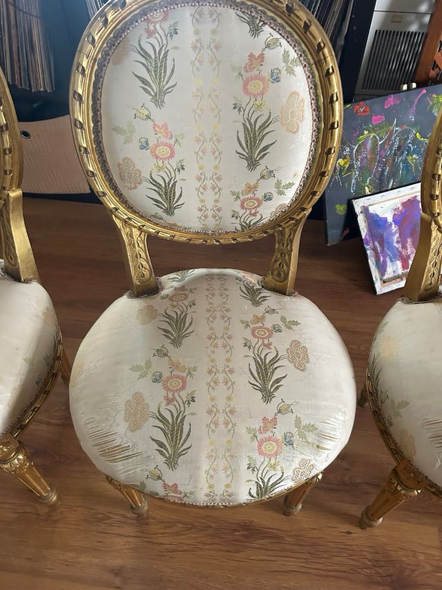 Conjunto 4 Sillas Pan de Oro y 2