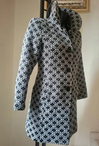 Cappotto Tweed Grigio S Nuovo