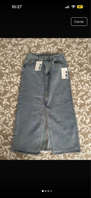 Falda vaquera midi LOLA azul