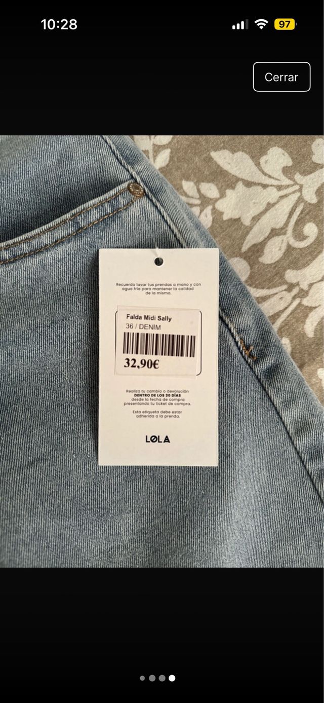 Falda vaquera midi LOLA azul