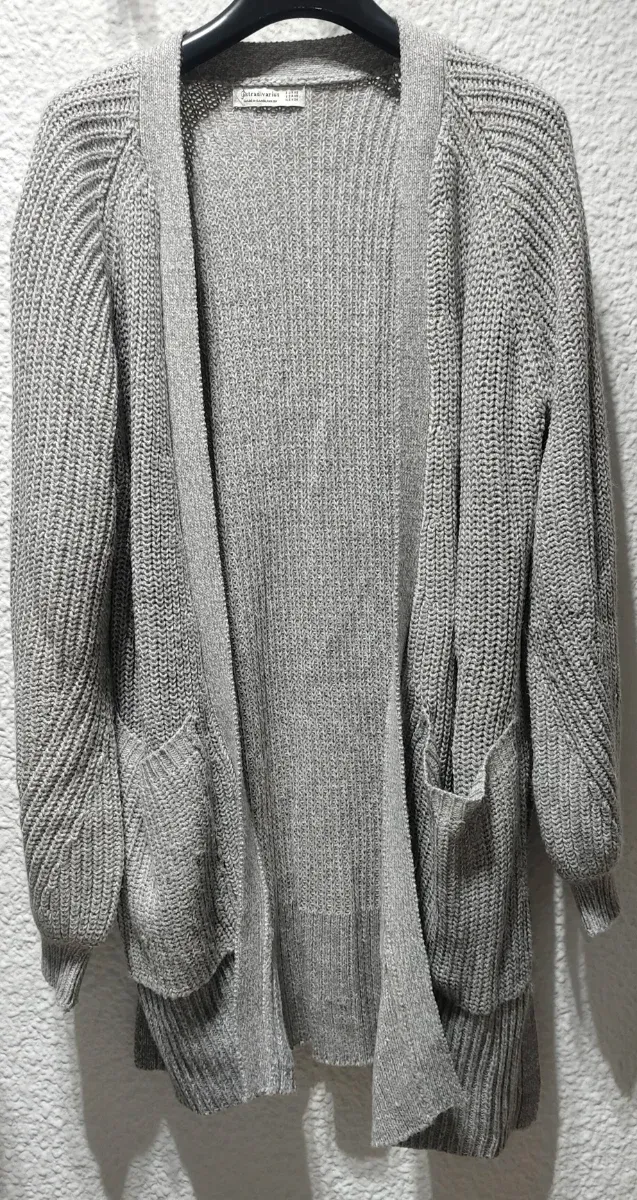 Chaqueta larga punto Stradivarius Talla XS Gris