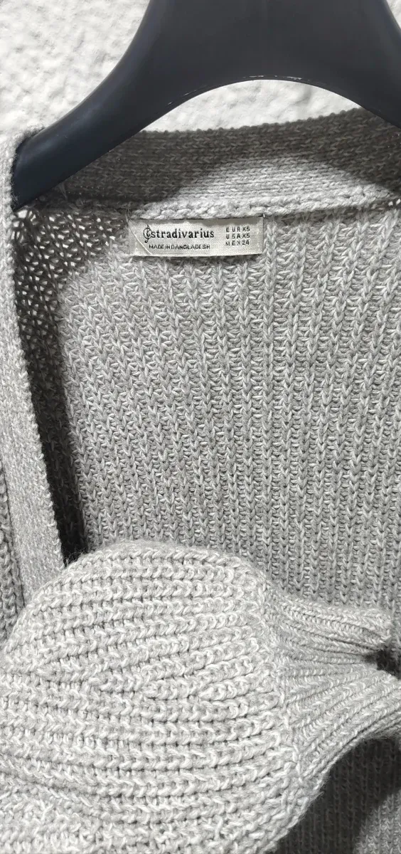 Chaqueta larga punto Stradivarius Talla XS Gris