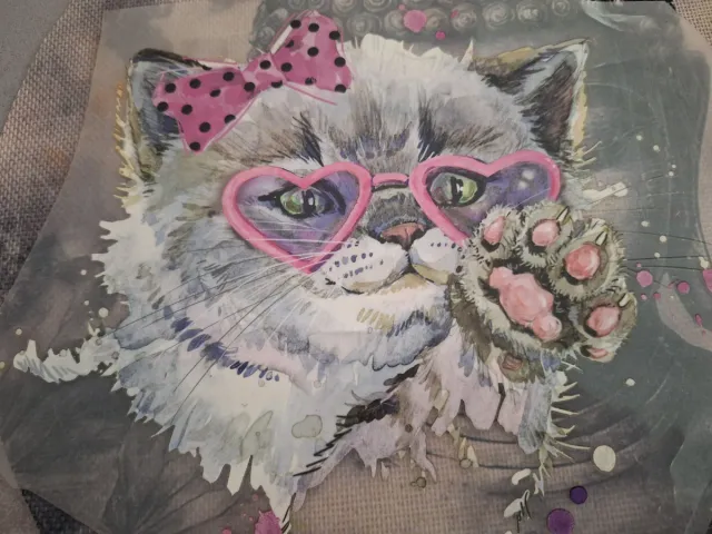 Pegatina Termoadhesiva Gato Corazón