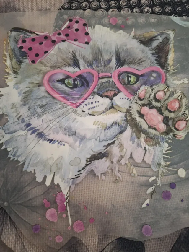 Pegatina Termoadhesiva Gato Corazón