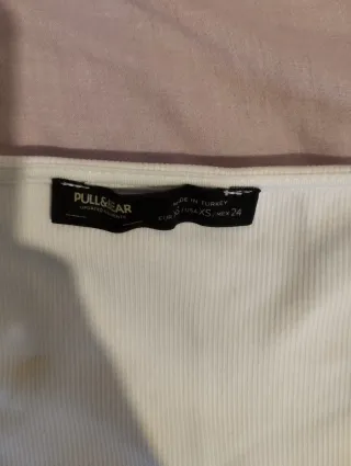 Top Pull&Bear blanco manga larga