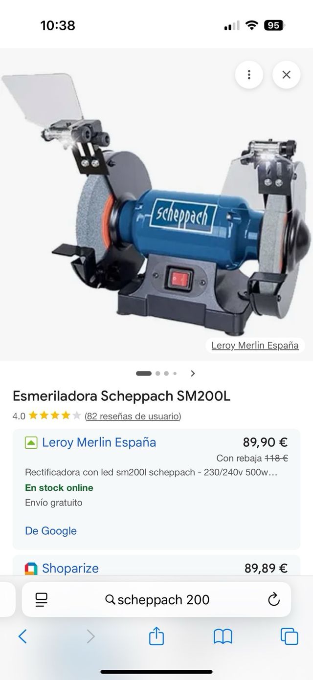 Afiladora Scheppach SM200L con LED