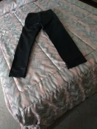 Pantalón de piel auténtica mujer negro