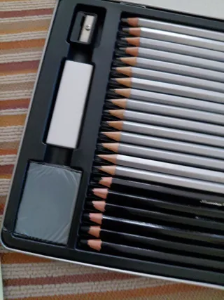 Set Dibujo Lápiz Grafito y Carboncillo