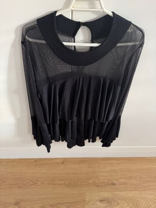 Blusa Fiesta Negra Transparente