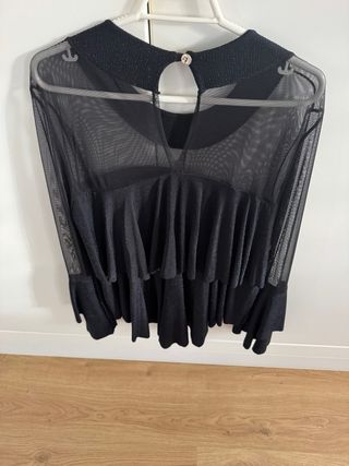 Blusa Fiesta Negra Transparente