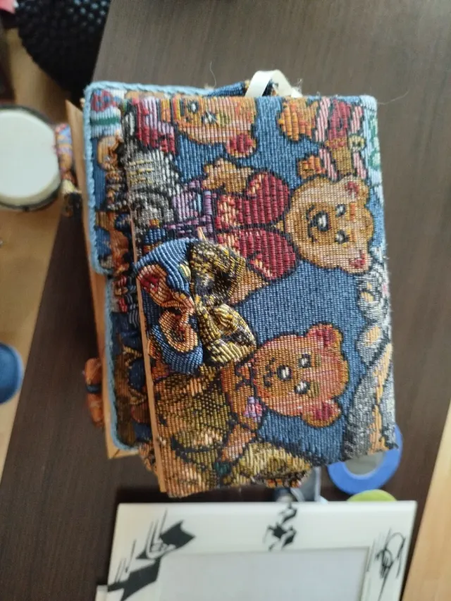 Juego 2 costureros tela y madera