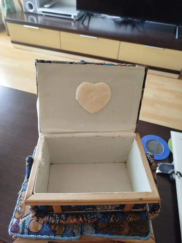 Juego 2 costureros tela y madera