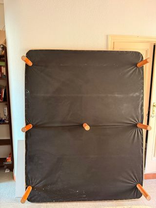 Somier tapizado beige 7 patas