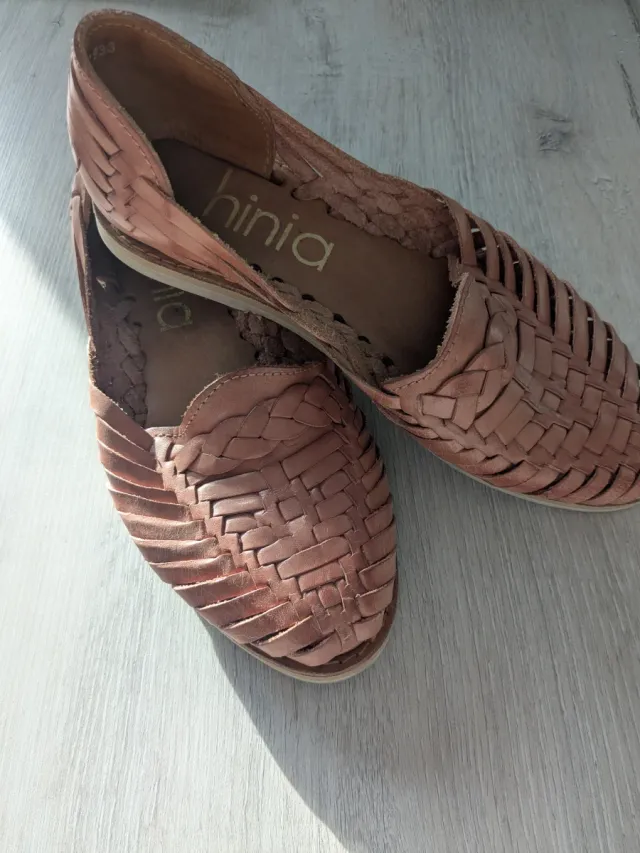 Sandalias Hinia Piel Trenzada Rosa Talla 39