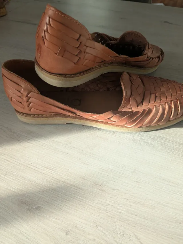 Sandalias Hinia Piel Trenzada Rosa Talla 39