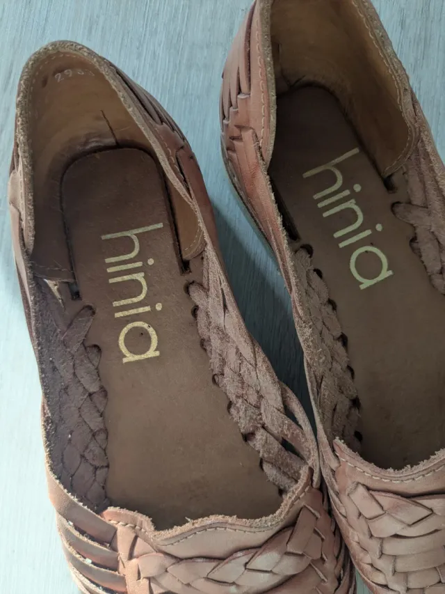 Sandalias Hinia Piel Trenzada Rosa Talla 39