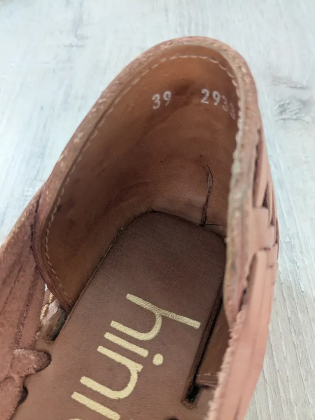 Sandalias Hinia Piel Trenzada Rosa Talla 39