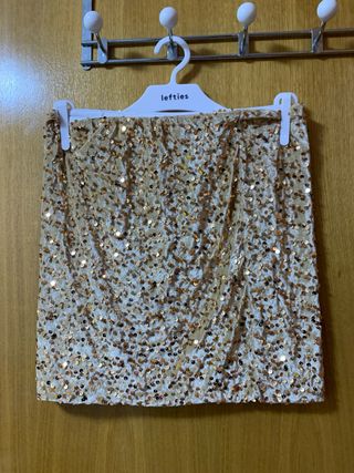 Falda fiesta lentejuelas doradas