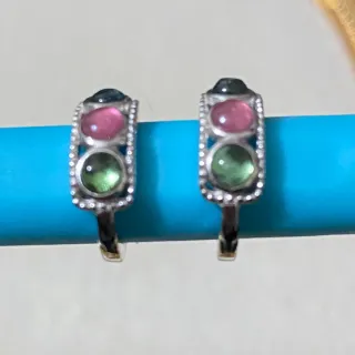 Pendientes Plata Turmalina Natural Multicolor