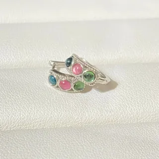 Pendientes Plata Turmalina Natural Multicolor