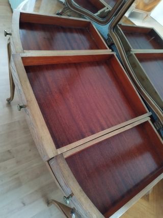 Tocador con espejo tríptico plegable años 50