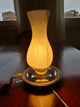 Lámpara Alpadur Baño Plata Opalino Antigua