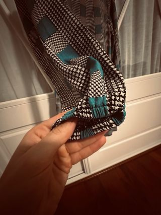 Vestido cuadros manga larga