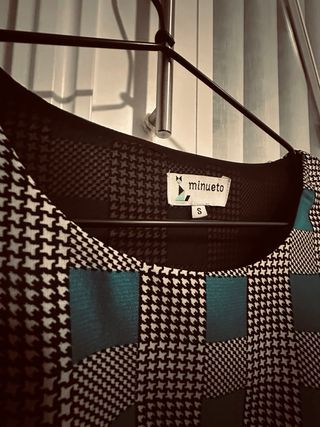 Vestido cuadros manga larga