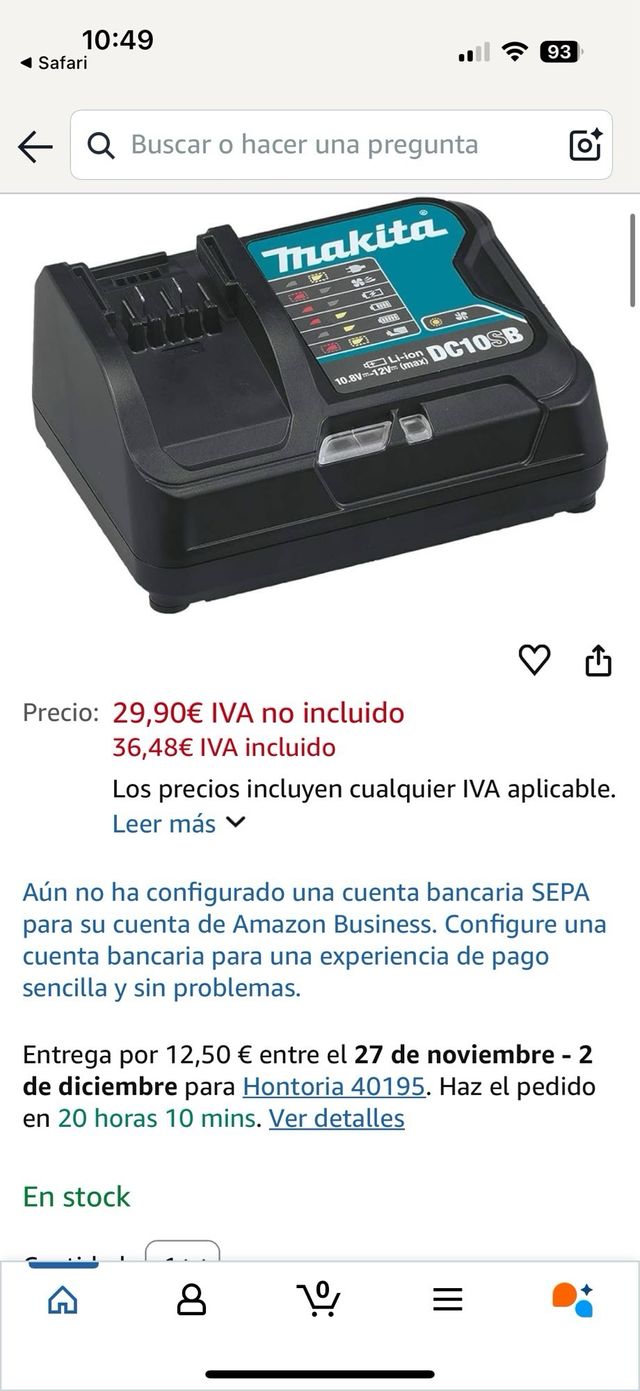 Cargador Makita DC10SB + 2 Baterías 12V 4.0Ah