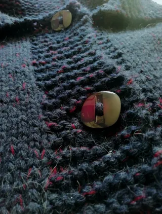 Cappotto lana vintage nero/rosso taglia unica