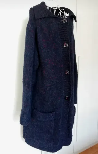 Cappotto lana vintage nero/rosso taglia unica