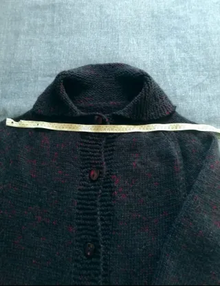 Cappotto lana vintage nero/rosso taglia unica
