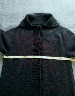 Cappotto lana vintage nero/rosso taglia unica