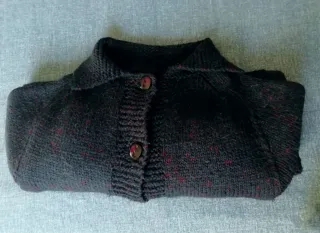 Cappotto lana vintage nero/rosso taglia unica