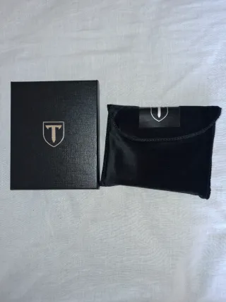 Cartera de caballero piel negra y naranja