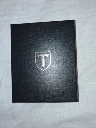 Cartera de caballero piel negra y naranja