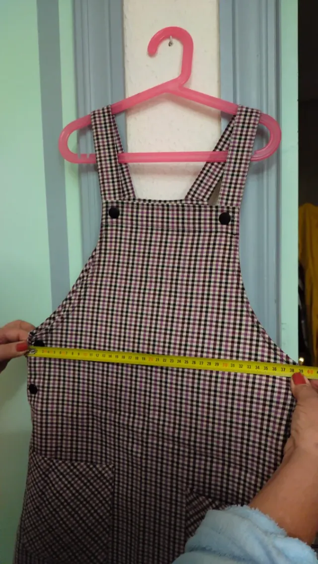 Vestido Peto Cuadros/ Talla 11 - 12 años