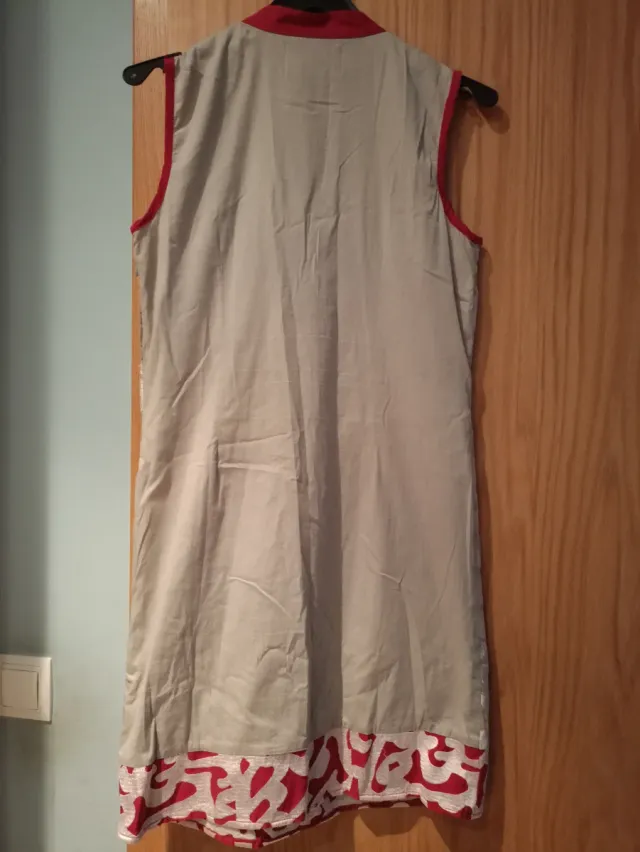 Vestido Niza gris y rojo