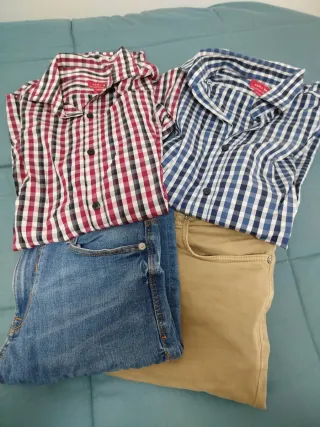 Lote 2 camisas y 2 pantalones hombre,talla M