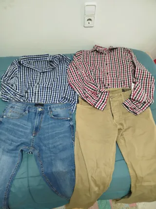Lote 2 camisas y 2 pantalones hombre,talla M