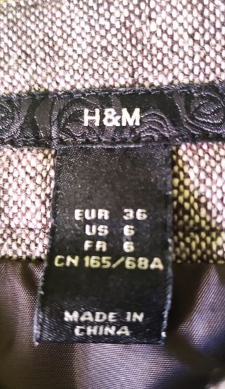 Falda H&M Campana Talla S Marrón