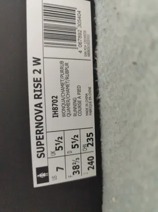 Zapatillas Adidas Supernova Rise 2 Mujer Talla 38.