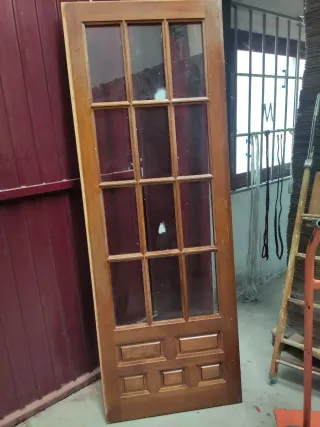 2 Puertas Madera con Cristal