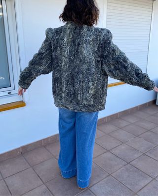 Chaqueta de astracán gris