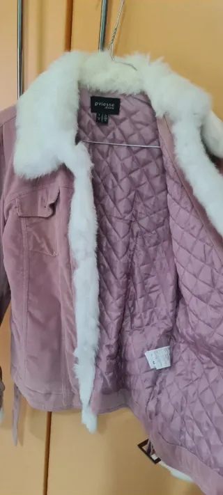 Giubbotto Oviesse Jeans rosa con pelliccia