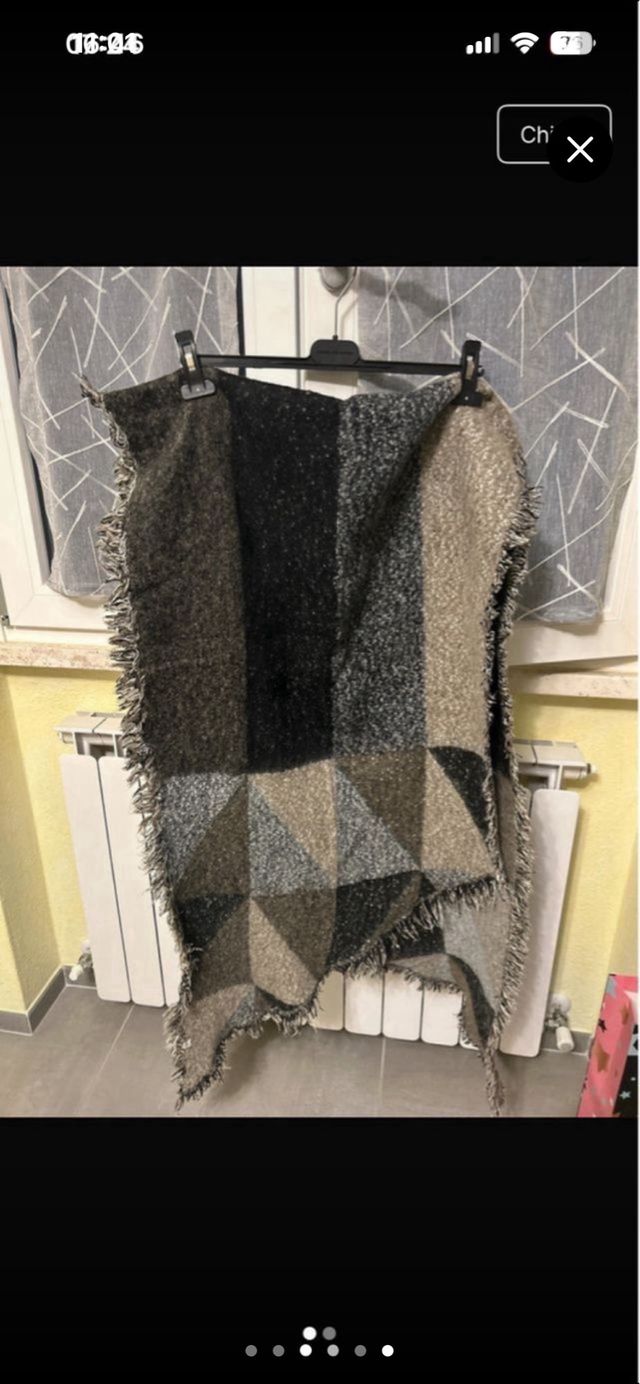 Sciarpa geometrica marrone e grigia