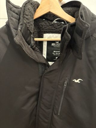 Chaqueta Hollister Negra Talla M (hombre).