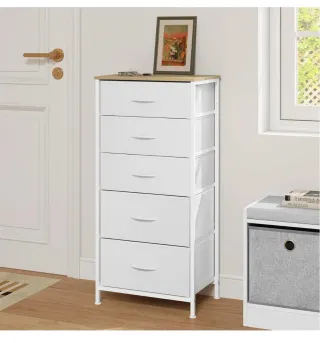 Cajonera 5 cajones madera y tela