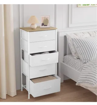 Cajonera 5 cajones madera y tela